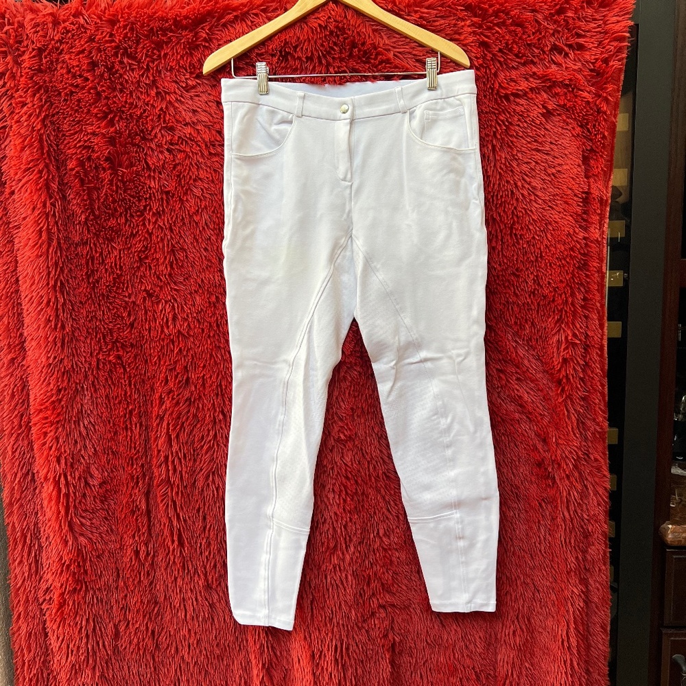 HR Farm White women's riding breeches full seat